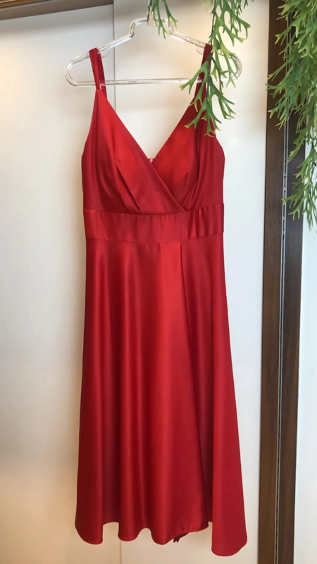 vestido midi cetim dec v