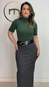 Blusa malu manga curta gola alta