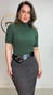 Blusa malu manga curta gola alta