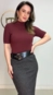 Blusa malu manga curta gola alta
