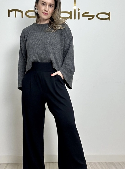 calca wide leg de moletinho