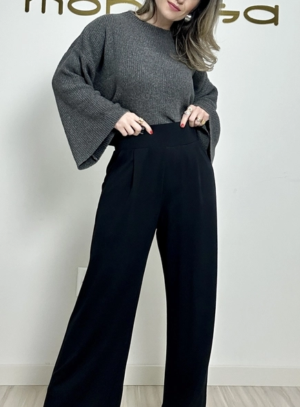 calca wide leg de moletinho