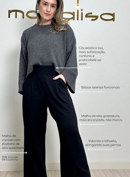 calca wide leg de moletinho