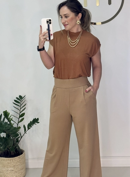 calca wide leg de moletinho