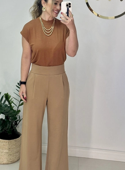 calca wide leg de moletinho