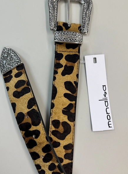 cinto couro country animal print