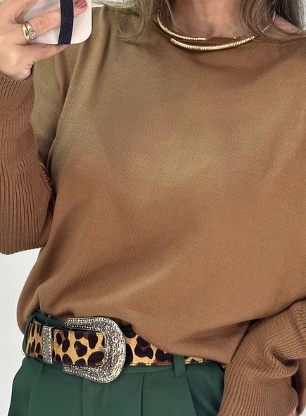 cinto couro country animal print