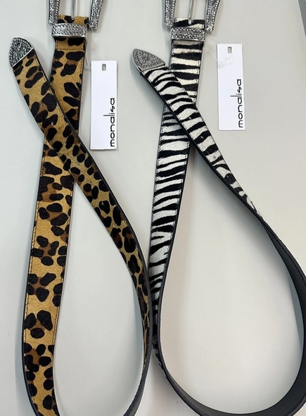 cinto couro country animal print
