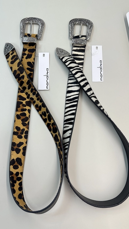 cinto couro country animal print