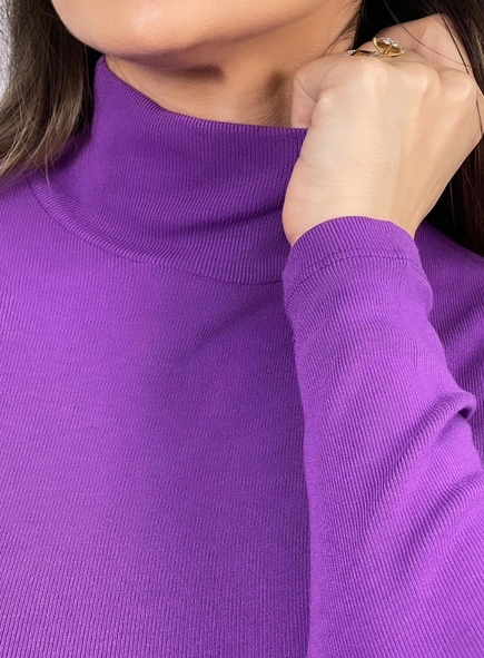 blusa malu manga longa gola alta