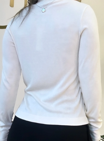 blusa malu manga longa gola alta