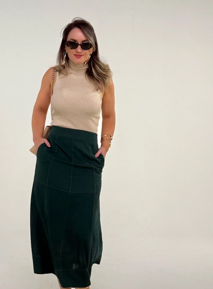 Saia midi linho malu