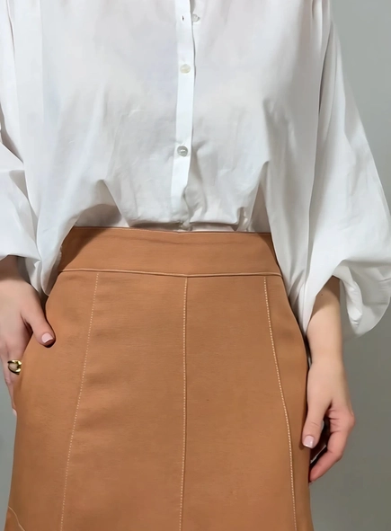 Saia midi linho malu