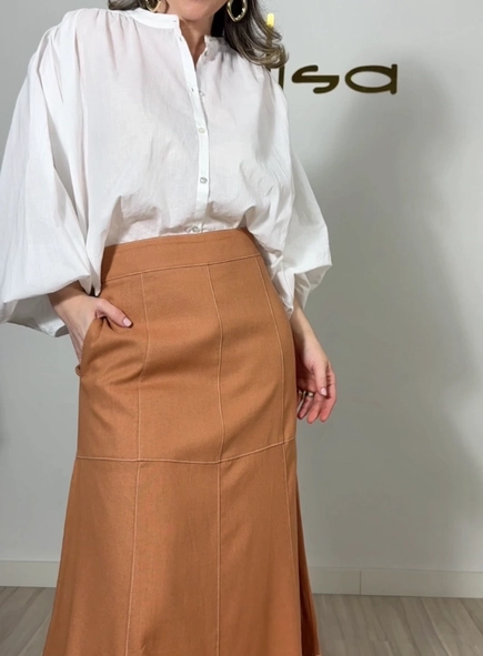 Saia midi linho malu