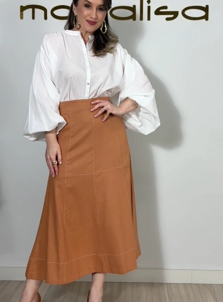 Saia midi linho malu