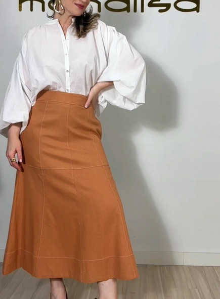 Saia midi linho malu