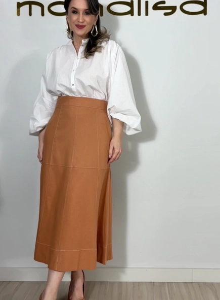 Saia midi linho malu