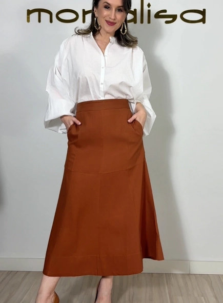 Saia midi linho malu