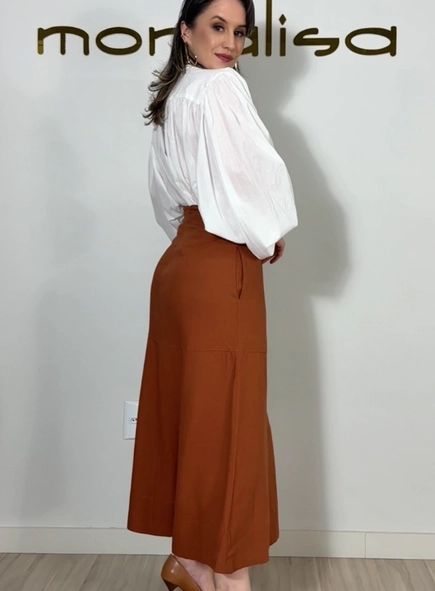 Saia midi linho malu