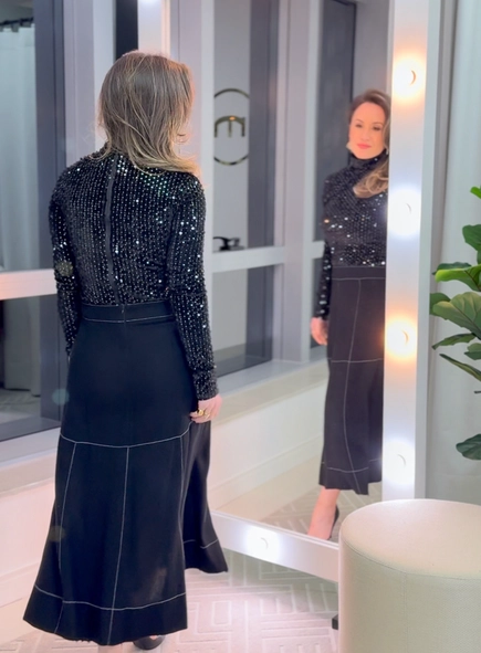 Saia midi linho malu