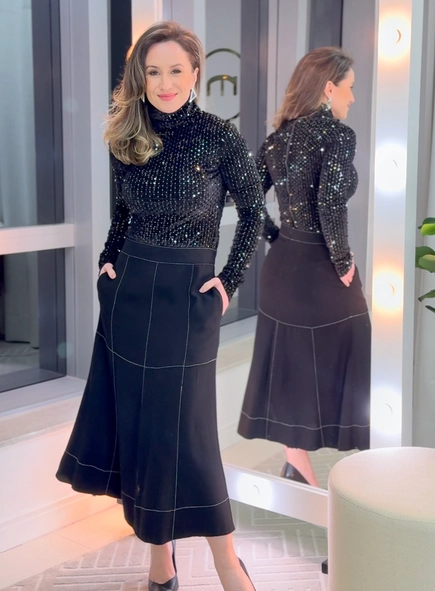 Saia midi linho malu