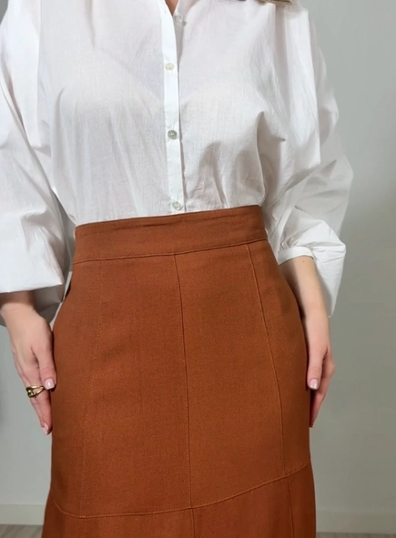 Saia midi linho malu