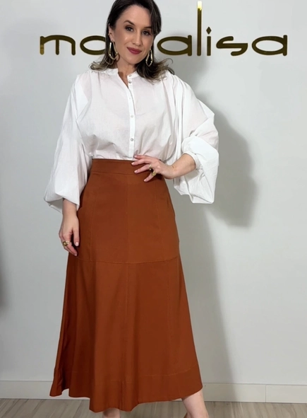 Saia midi linho malu