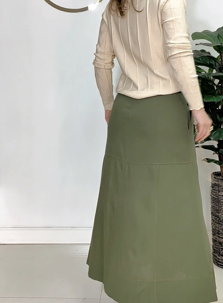 Saia midi linho malu