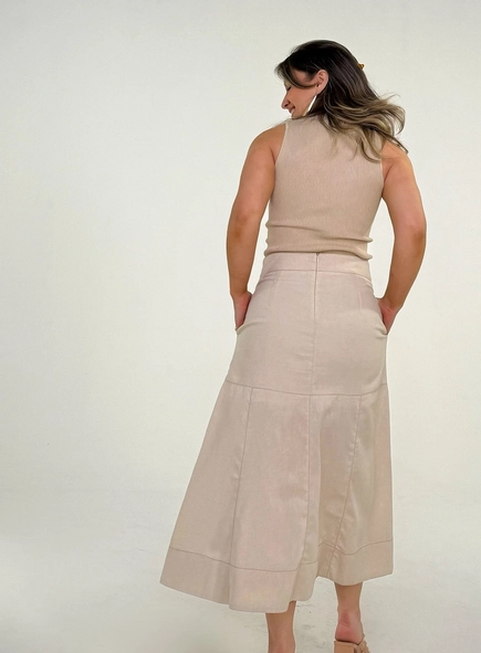 Saia midi linho malu