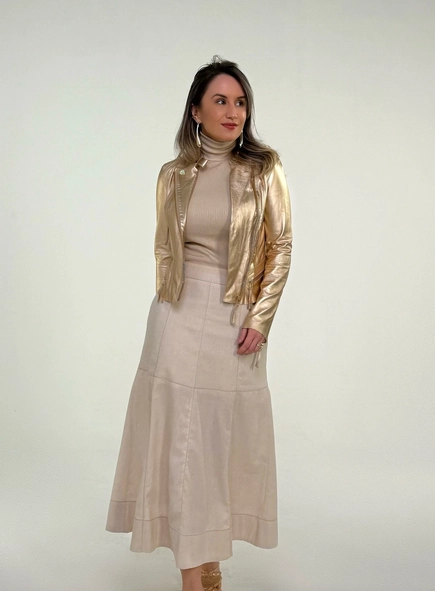 Saia midi linho malu