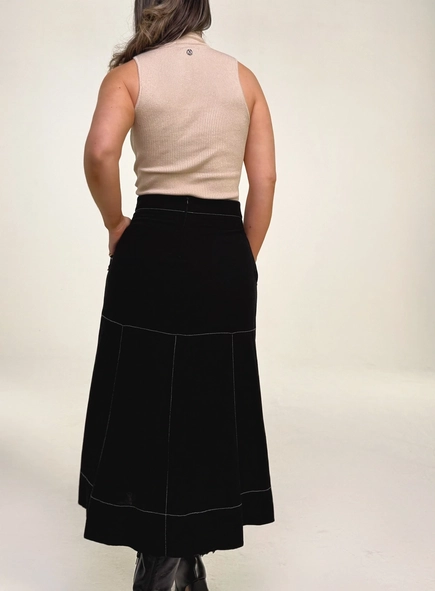 Saia midi linho malu