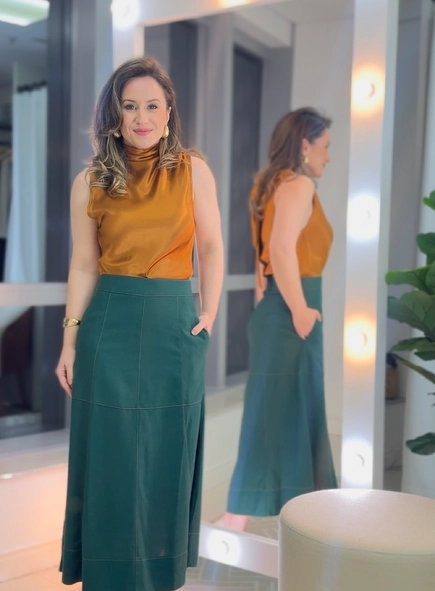 Saia midi linho malu