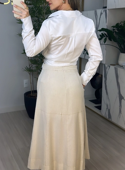 Saia midi linho malu