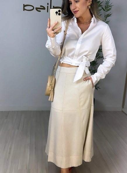 Saia midi linho malu