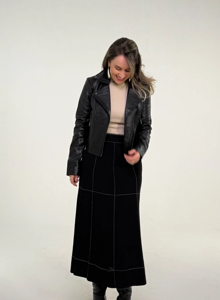 Saia midi linho malu