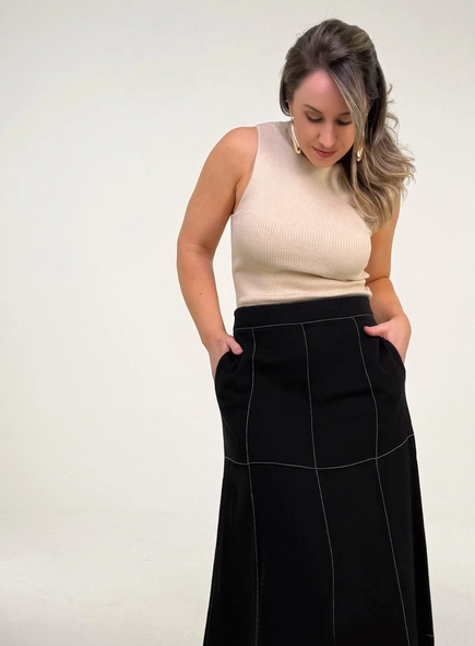 Saia midi linho malu