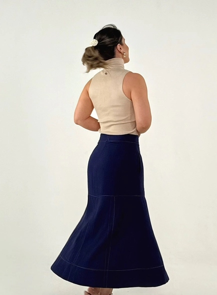 Saia midi linho malu