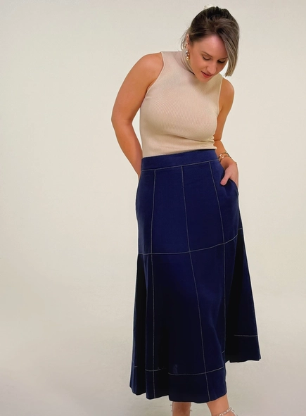 Saia midi linho malu