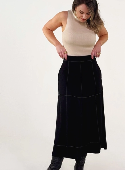 Saia midi linho malu