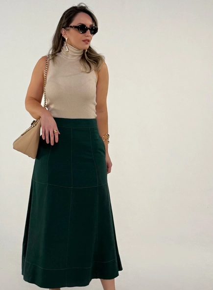 Saia midi linho malu