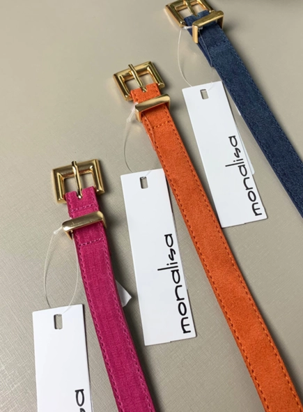 cinto couro camurça fiv metal