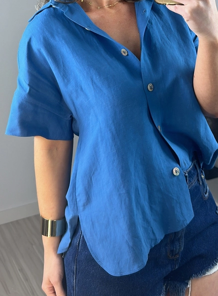 camisa linho manga curta melbourne borda barroca