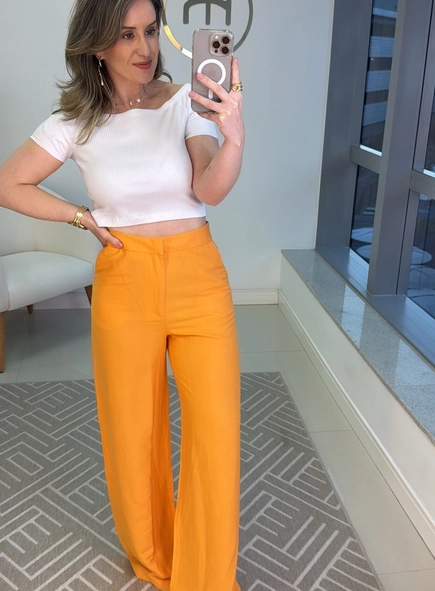 Blusa Calvin Klein Ombro a Ombro Canelada