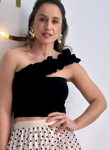 Blusa modal babado flor