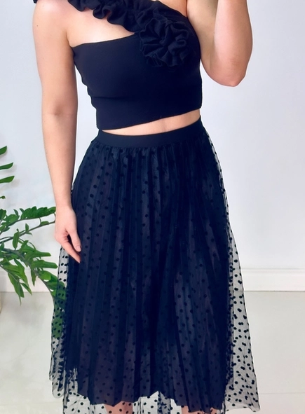 Blusa modal babado flor