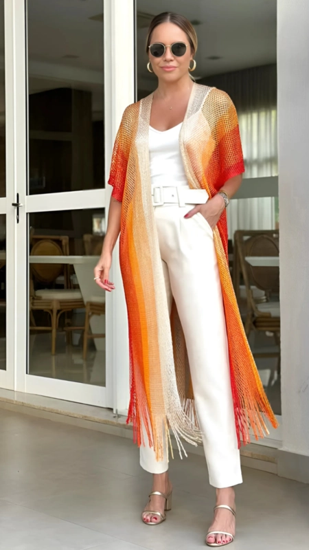 Kimono lurex alongado degradê