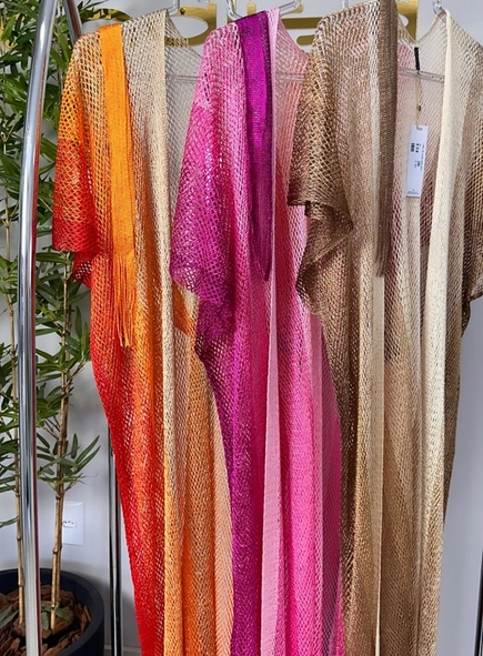 kimono lurex alongado degradê