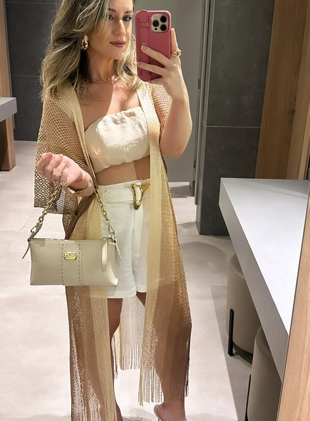 kimono lurex alongado degradê