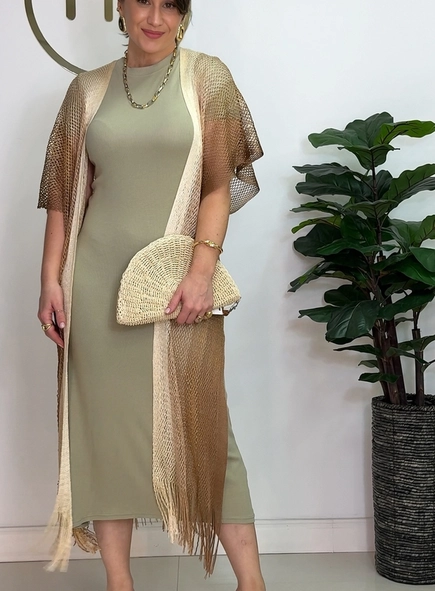 kimono lurex alongado degradê