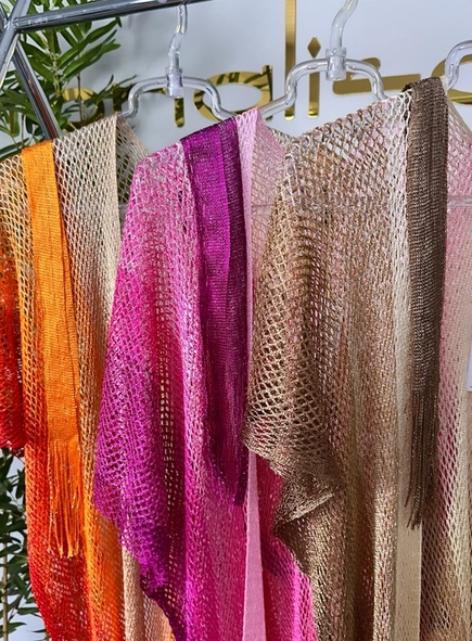 kimono lurex alongado degradê